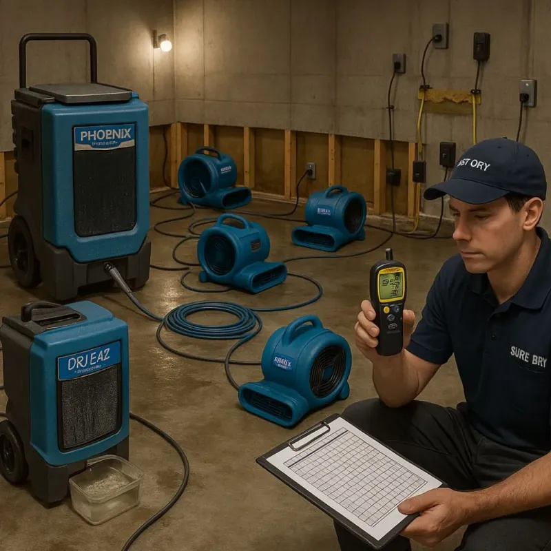 Structural Drying and Dehumidification process in Kildeer, IL